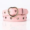 Wholesale Nonperforated Love Hollow Decorative Belt For Women Made Of Imitation Leather With Alloy Buckle