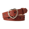 Wholesale Nonperforated Love Hollow Decorative Belt For Women Made Of Imitation Leather With Alloy Buckle