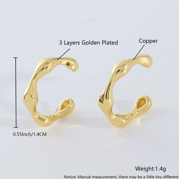 Wholesale Nonpierced Ear Bone Clip And Ear Clip Set Copper Geometric U Shape Electroplated Minimalist Style