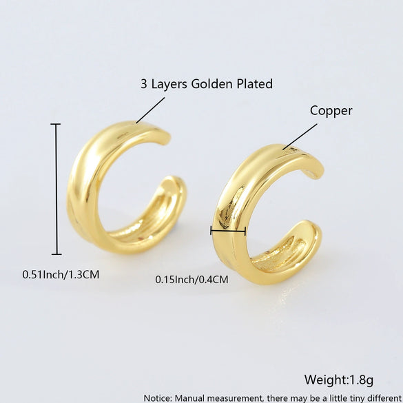 Wholesale Nonpierced Ear Bone Clip And Ear Clip Set Copper Geometric U Shape Electroplated Minimalist Style