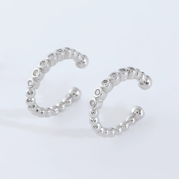 Wholesale Nonpierced Ear Bone Clip And Ear Clip Set Copper Geometric U Shape Electroplated Minimalist Style
