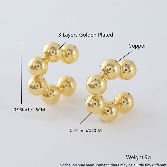 Wholesale Nonpierced Ear Bone Clip And Ear Clip Set Copper Geometric U Shape Electroplated Minimalist Style