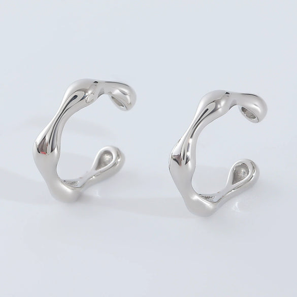 Wholesale Nonpierced Ear Bone Clip And Ear Clip Set Copper Geometric U Shape Electroplated Minimalist Style