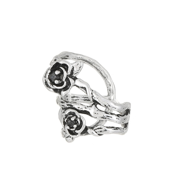 Wholesale Nonpierced Ear Cuff Copper Dark Thorn Rose Flower Electroplated For Women