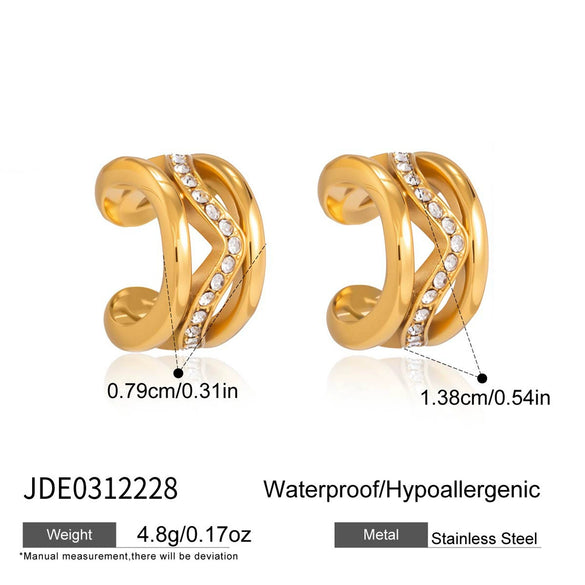Wholesale Nonpierced Geometric Stainless Steel Electroplated Earrings For Women