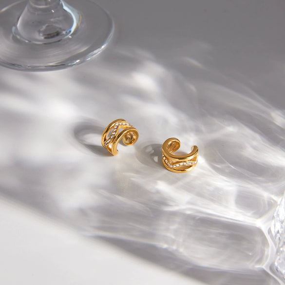 Wholesale Nonpierced Geometric Stainless Steel Electroplated Earrings For Women