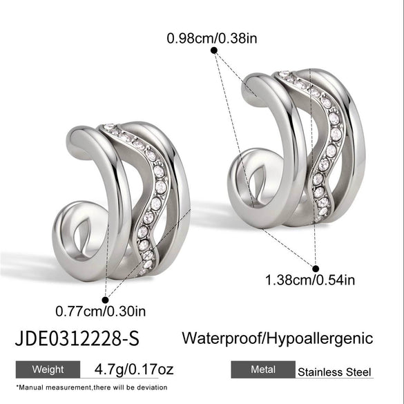 Wholesale Nonpierced Geometric Stainless Steel Electroplated Earrings For Women
