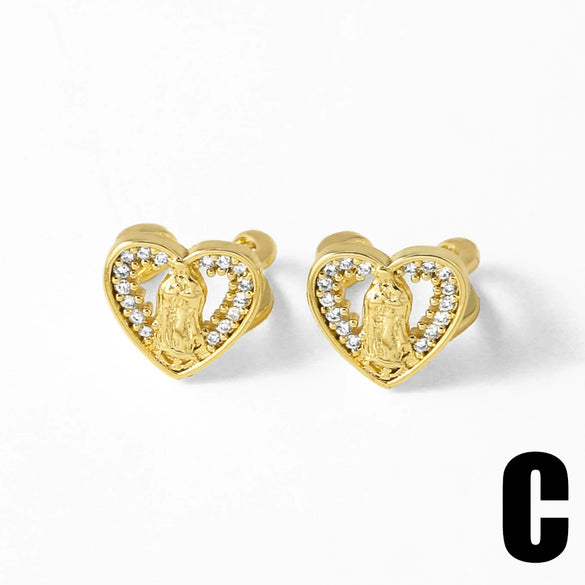 Wholesale Nonpiercing Ear Clip Jewelry Copper Geometric Light Luxury Electroplated Earrings
