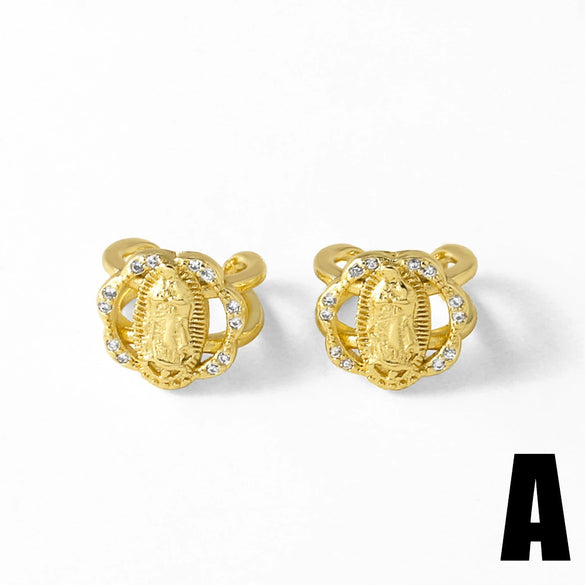 Wholesale Nonpiercing Ear Clip Jewelry Copper Geometric Light Luxury Electroplated Earrings