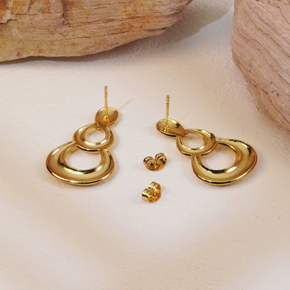 Wholesale Normcore Niche Highgloss Geometric Hoop Earrings For Women Stainless Steel