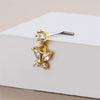 Wholesale Nose Accessories Stainless Steel Butterfly Puncture Nose Stud With Zircon Pendant Electroplated For Women