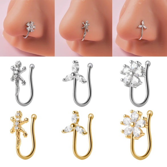 Wholesale Nose Clip Copper Insect Pattern Diamond Design Unisex