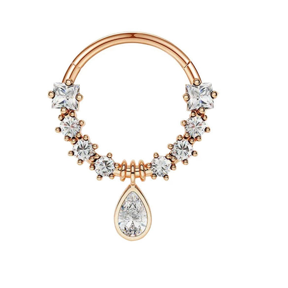 Wholesale Nose Jewelry Stainless Steel Zircon Crown Star Pattern Electroplated