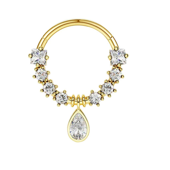 Wholesale Nose Jewelry Stainless Steel Zircon Crown Star Pattern Electroplated