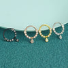Wholesale Nose Jewelry Stainless Steel Zircon Crown Star Pattern Electroplated