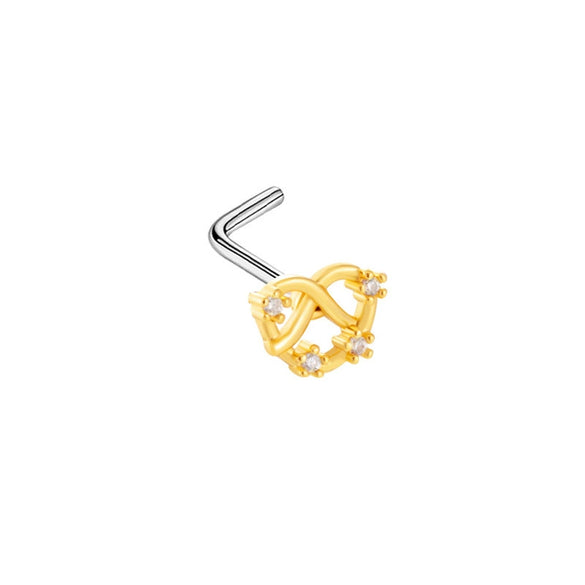 Wholesale Nose Nail Stainless Steel Heart Shape Diamond Style