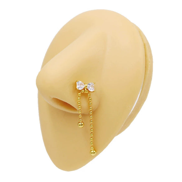 Wholesale Nose Nail Stainless Steel Heart Shape Diamond Style