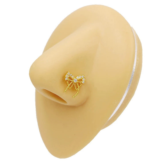 Wholesale Nose Nail Stainless Steel Heart Shape Diamond Style