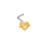 Wholesale Nose Nail Stainless Steel Heart Shape Diamond Style