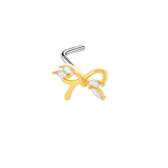 Wholesale Nose Nail Stainless Steel Heart Shape Diamond Style