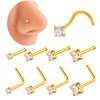 Wholesale Nose Piercing Jewelry Stainless Steel Vacuum Electroplated Gold Geometric Zircon For Women