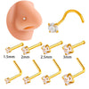 Wholesale Nose Piercing Jewelry Stainless Steel Vacuum Electroplated Gold Geometric Zircon For Women