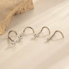 Wholesale Nose Piercing Jewelry Stainless Steel Vacuum Electroplated Gold Geometric Zircon For Women
