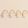 Wholesale Nose Piercing Jewelry Stainless Steel Vacuum Electroplated Gold Geometric Zircon For Women
