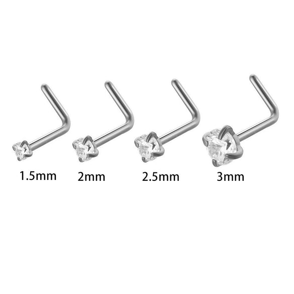 Wholesale Nose Piercing Jewelry Stainless Steel Vacuum Electroplated Gold Geometric Zircon For Women