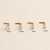 Wholesale Nose Piercing Jewelry Stainless Steel Vacuum Electroplated Gold Geometric Zircon For Women