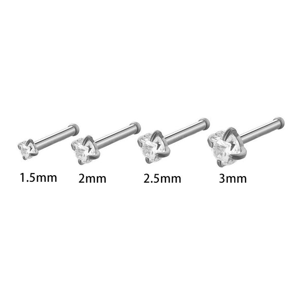 Wholesale Nose Piercing Jewelry Stainless Steel Vacuum Electroplated Gold Geometric Zircon For Women