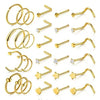 Wholesale Nose Ring And Earring Set Stainless Steel Geometric Style Electroplating Piercing Jewelry