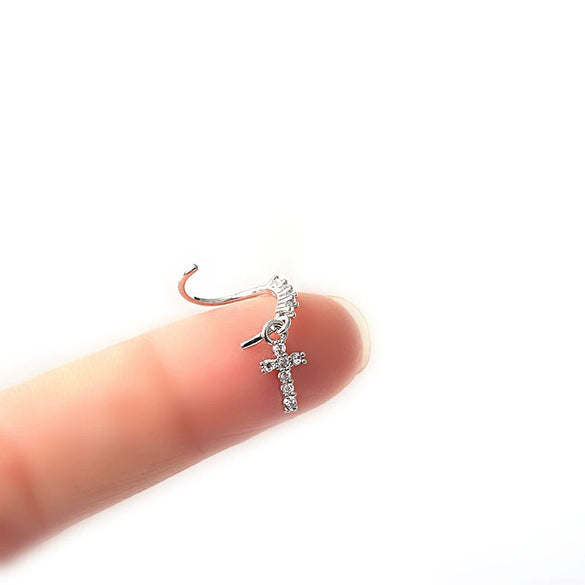 Wholesale Nose Ring Copper Star Moon Love Flower Cross Zircon Pendant Electroplated For Women