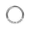 Wholesale Nose Ring G23 Titanium Geometric Style Set With Diamonds