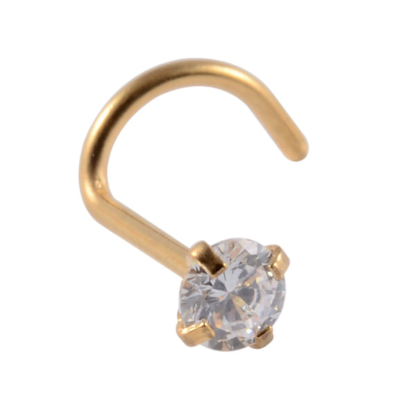 Wholesale Nose Ring Stainless Steel Zircon Clawshaped Fivestar Heart Sshaped Lshaped Straight Rod Electroplated