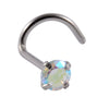 Wholesale Nose Ring Stainless Steel Zircon Clawshaped Fivestar Heart Sshaped Lshaped Straight Rod Electroplated