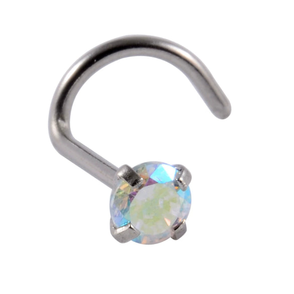 Wholesale Nose Ring Stainless Steel Zircon Clawshaped Fivestar Heart Sshaped Lshaped Straight Rod Electroplated