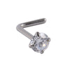 Wholesale Nose Ring Stainless Steel Zircon Clawshaped Fivestar Heart Sshaped Lshaped Straight Rod Electroplated