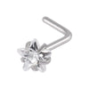Wholesale Nose Ring Stainless Steel Zircon Clawshaped Fivestar Heart Sshaped Lshaped Straight Rod Electroplated