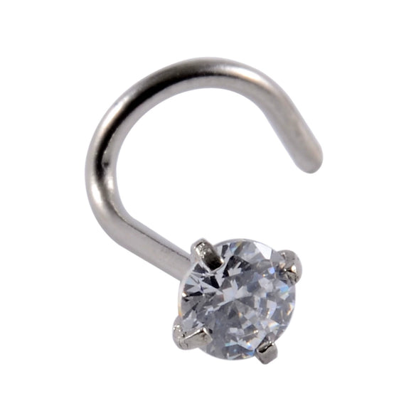 Wholesale Nose Ring Stainless Steel Zircon Clawshaped Fivestar Heart Sshaped Lshaped Straight Rod Electroplated