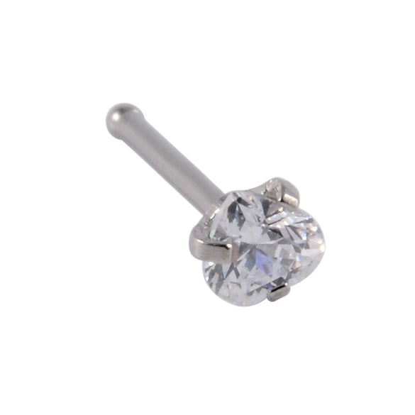 Wholesale Nose Ring Stainless Steel Zircon Clawshaped Fivestar Heart Sshaped Lshaped Straight Rod Electroplated