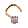 Wholesale Nose Ring Stainless Steel Zircon Clawshaped Fivestar Heart Sshaped Lshaped Straight Rod Electroplated