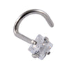Wholesale Nose Ring Stainless Steel Zircon Clawshaped Fivestar Heart Sshaped Lshaped Straight Rod Electroplated