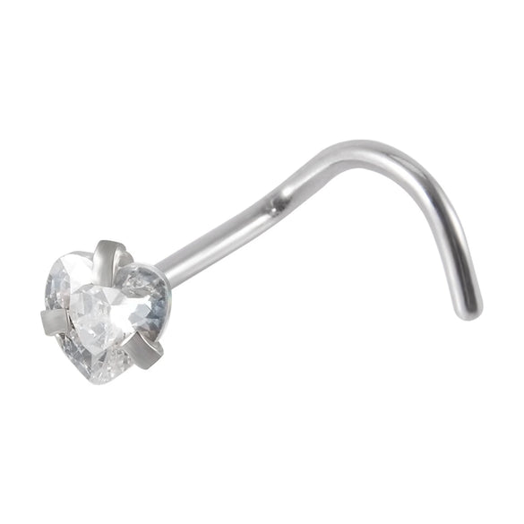 Wholesale Nose Ring Stainless Steel Zircon Clawshaped Fivestar Heart Sshaped Lshaped Straight Rod Electroplated