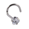 Wholesale Nose Ring Stainless Steel Zircon Clawshaped Fivestar Heart Sshaped Lshaped Straight Rod Electroplated