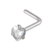 Wholesale Nose Ring Stainless Steel Zircon Clawshaped Fivestar Heart Sshaped Lshaped Straight Rod Electroplated