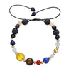 Wholesale Obsidian Beaded Bracelet Handmade Geometric Style Volcanic Stone Unisex