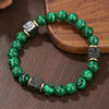 Wholesale Obsidian Beaded Bracelet Handmade Geometric Style Volcanic Stone Unisex