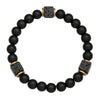 Wholesale Obsidian Beaded Bracelet Handmade Geometric Style Volcanic Stone Unisex