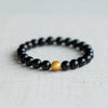 Wholesale Obsidian Beaded Bracelet Handmade Geometric Style Volcanic Stone Unisex